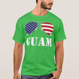 Camiseta Guam American Flag Sunglass Patriótico