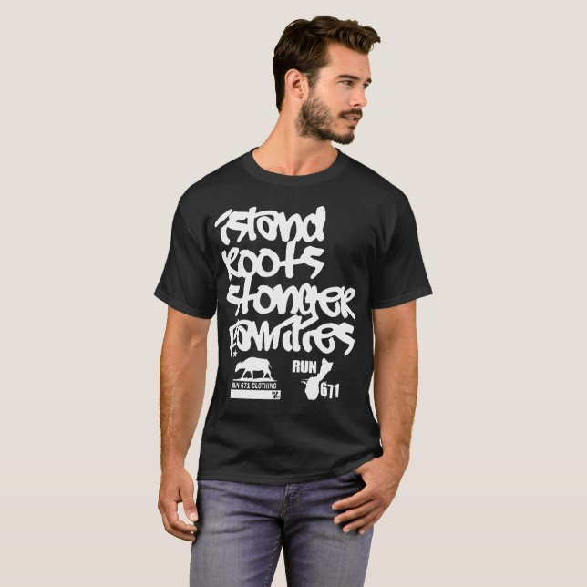 Camiseta GUAM FUNCIONA 671 famílias mais fortes das raizes (Frente Completa)