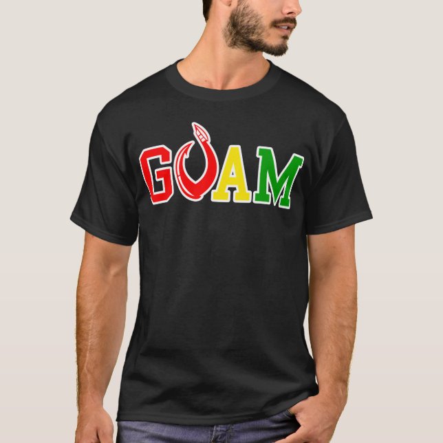 Camiseta GUAM FUNCIONA o gancho da reggae de 671 ilhas (Frente)