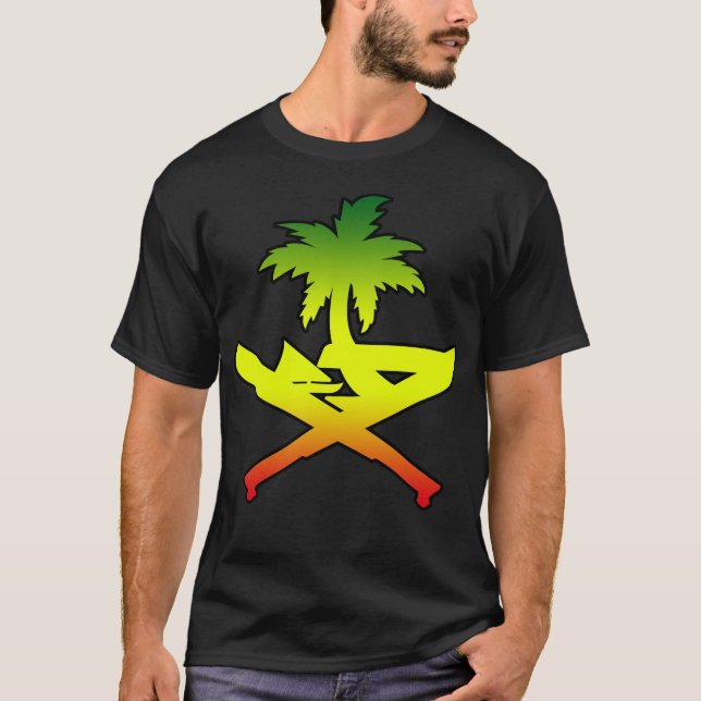 Camiseta GUAM FUNCIONA o selo do machete de 671 reggaes (Frente)