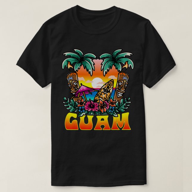 Camiseta Guam Relacionado com Guamanian - Design inspirado (Frente do Design)