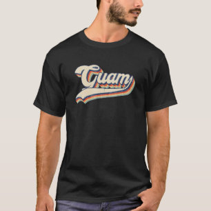 Camiseta Guam State Vintage Retro Men Mulheres Pai Mãe Boy