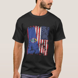 Camiseta Guam USA Flag Distress - Meia-americana
