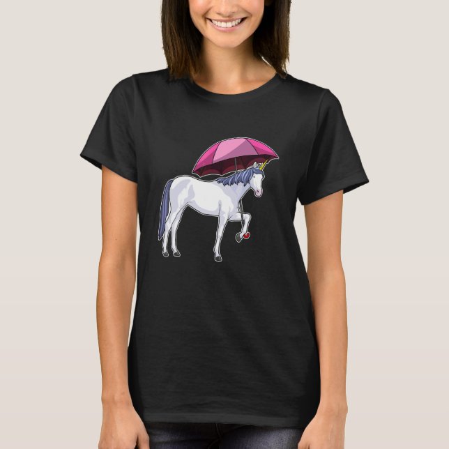 Camiseta Guarda-chuva Chuva Unicórnio (Frente)