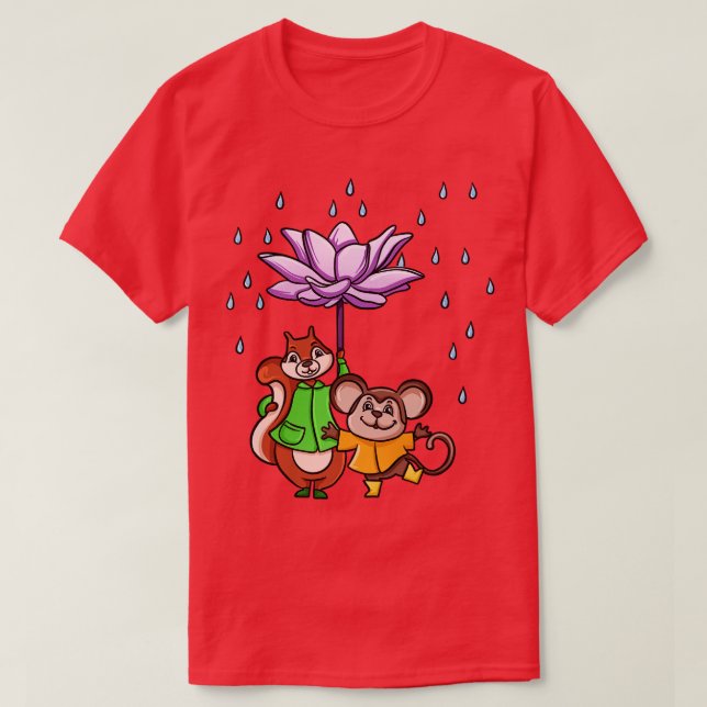 Camiseta Guarda-chuva da Flor do Lotus (Frente do Design)