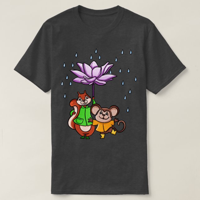 Camiseta Guarda-chuva da Flor do Lotus (Frente do Design)