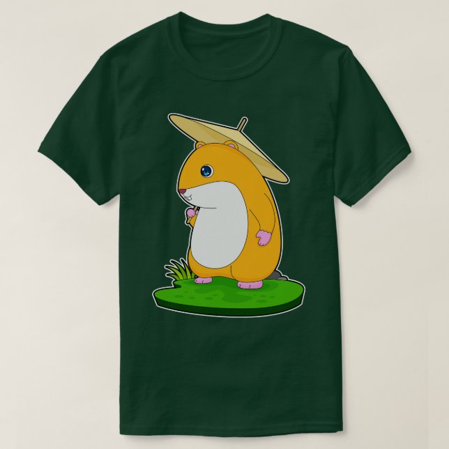 Camiseta Guarda-chuva de chuva de Hamster (Frente do Design)