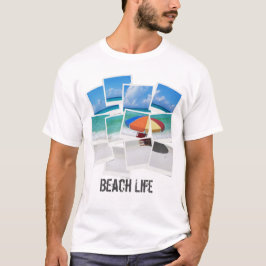 Camiseta Guarda-chuva de Colagem de Moldura de Foto de Vida