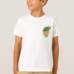 Camiseta Guarda-Chuva de Folha de Girassol Feliz para Crian