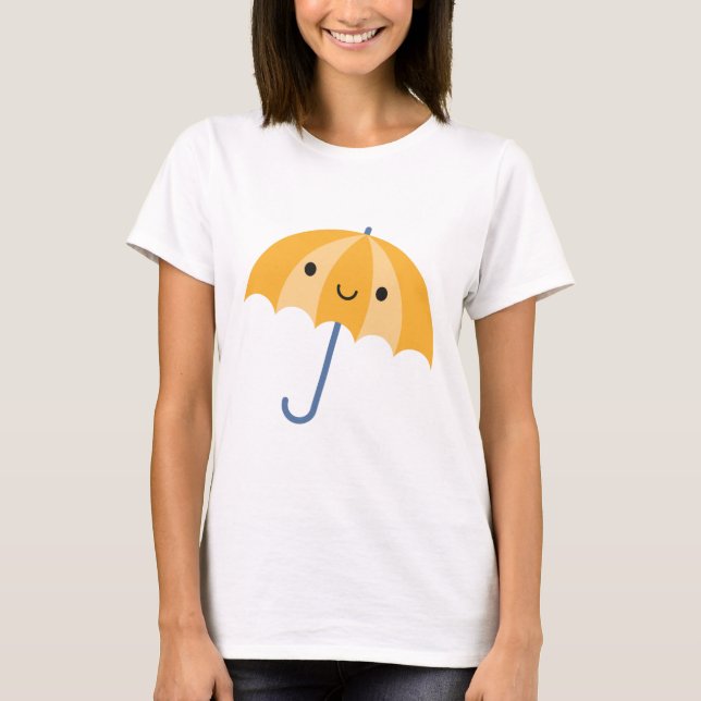 Camiseta Guarda-chuva de Kawaii (Frente)