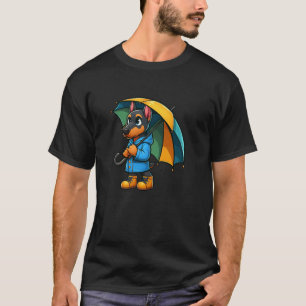 Camiseta Guarda-chuva Doberman Pinscher Tendência Cão Engra