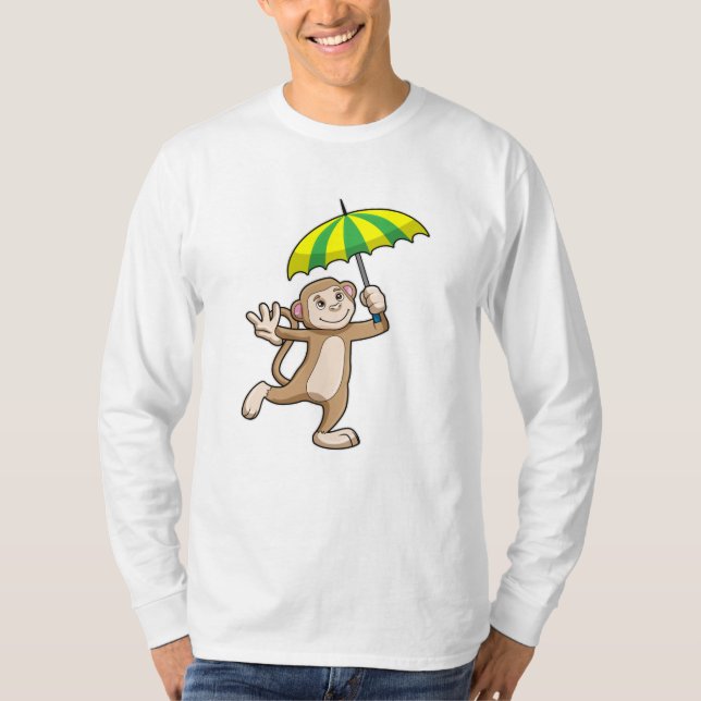 Camiseta Guarda-chuva macaco (Frente)