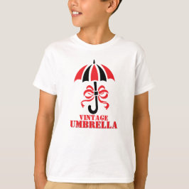 Camiseta Guarda-chuva Vintage Elegante com Design de Laço d