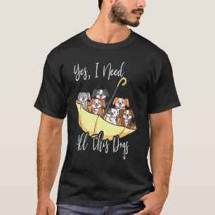 Camiseta Guarda-chuvas Colheita Com Cães