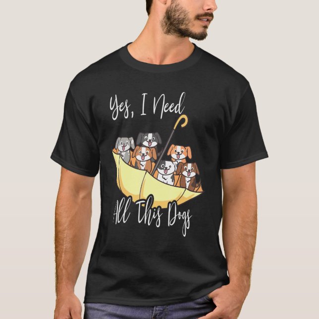 Camiseta Guarda-chuvas Colheita Com Cães (Frente)