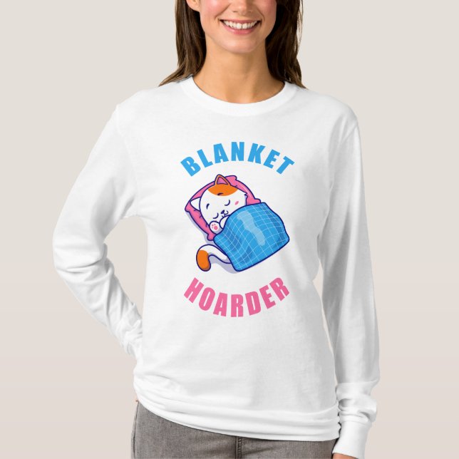 Camiseta Guarda-cobertor - Mulheres e Meninas Engraçadas Ca (Frente)