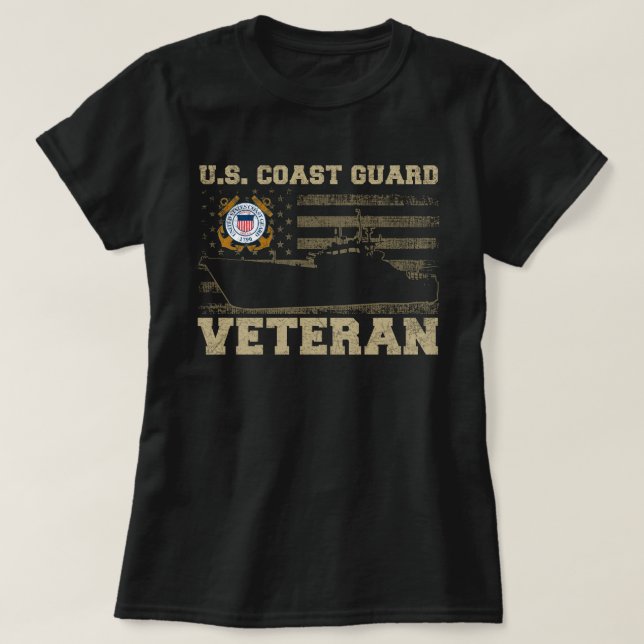 Camiseta Guarda costeira americana Vet USCG Vintage  (Frente do Design)