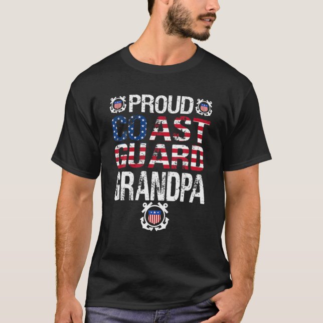 Camiseta Guarda Costeira Orgulhosa Vovô Tee Guarda American (Frente)