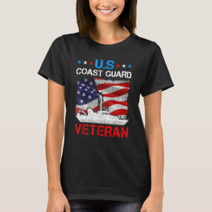 Camiseta Guarda costeira Veterano American Flag Vintage