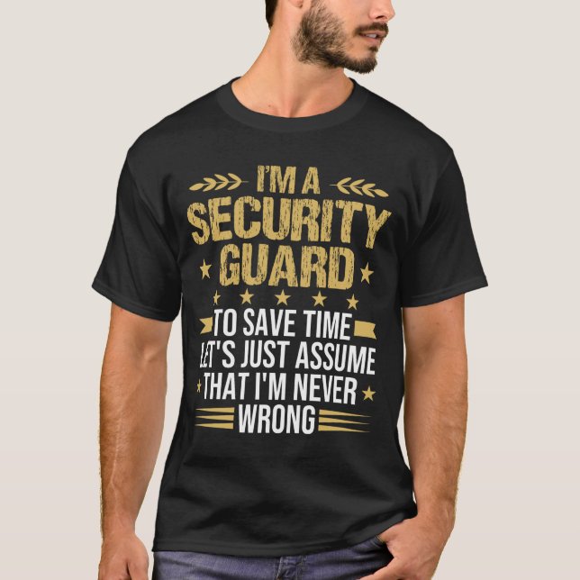 Camiseta guarda de segurança para economizar tempo no Servi (Frente)