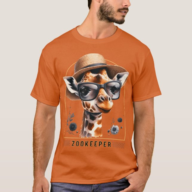 Camiseta Guarda Girafa Safari Zoológico - criativo 1 (Frente)