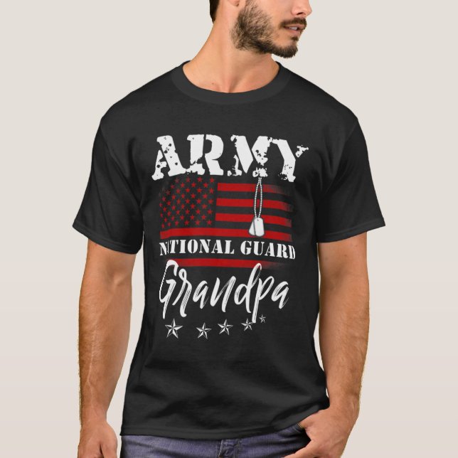Camiseta Guarda Nacional do Exército Orgulhoso Avô dos EUA  (Frente)