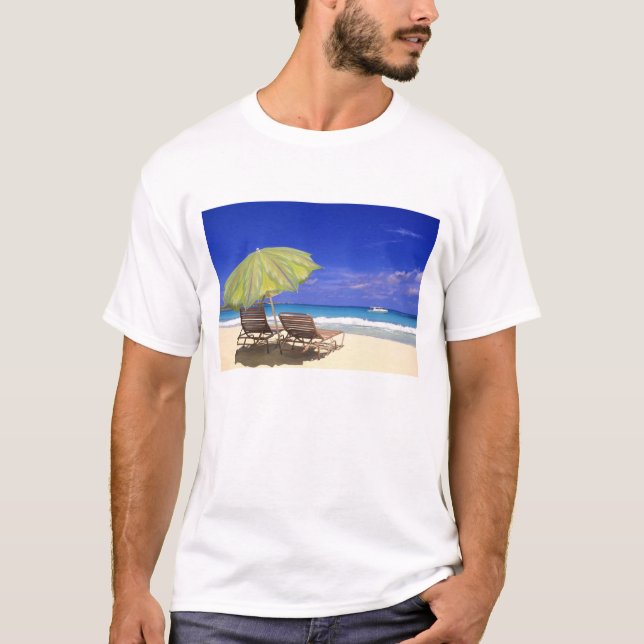 Camiseta Guarda-sol de Praia, Abaco, Bahamas (Frente)