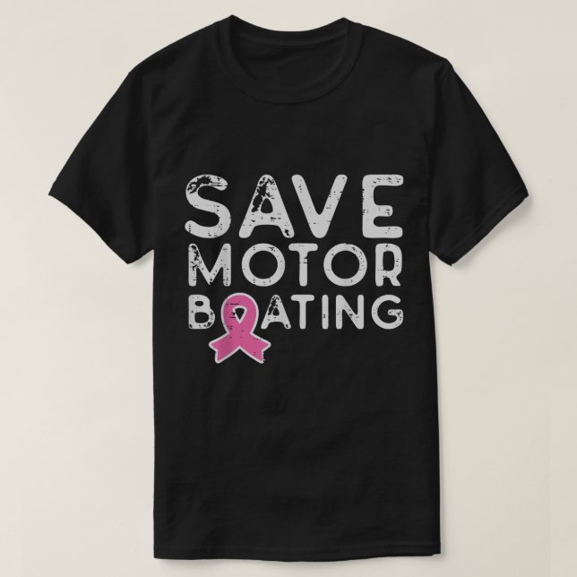 Camiseta Guardar Cancer de Mama Engraçado de Fita Rosa do B (Frente do Design)