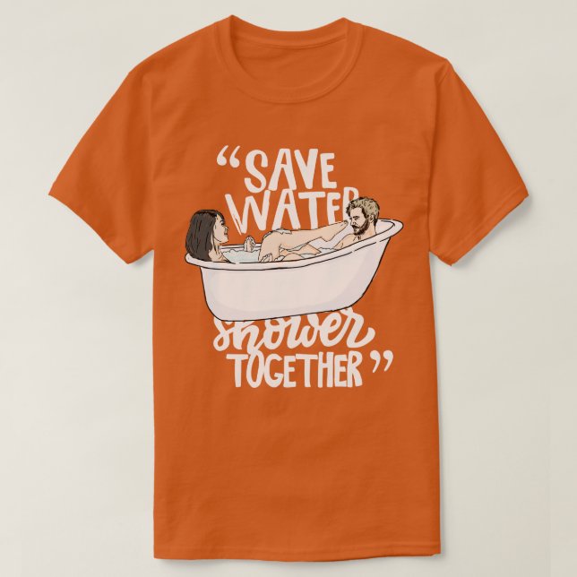 Camiseta Guardar chá de água juntos (Frente do Design)