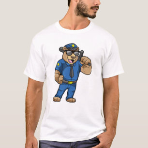 Camiseta Guardar como agente da polícia com uniforme da pol