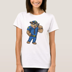 Camiseta Guardar como agente da polícia com uniforme da pol