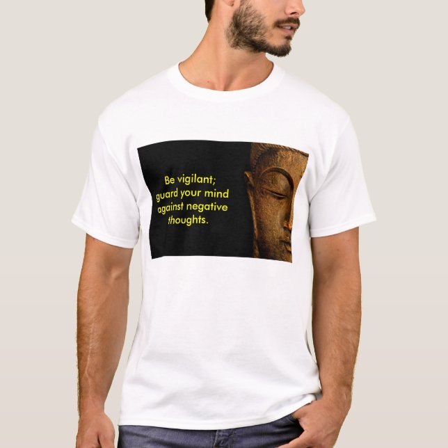 Camiseta Guarde sua mente contra pensamentos negativos (Frente)