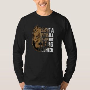 Camiseta Guarde um Pitbull Eutanásia Um Homem-Cão Combatend