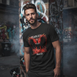 Camiseta Guardião Alado Sombrio Angelo Destemido Gráfico