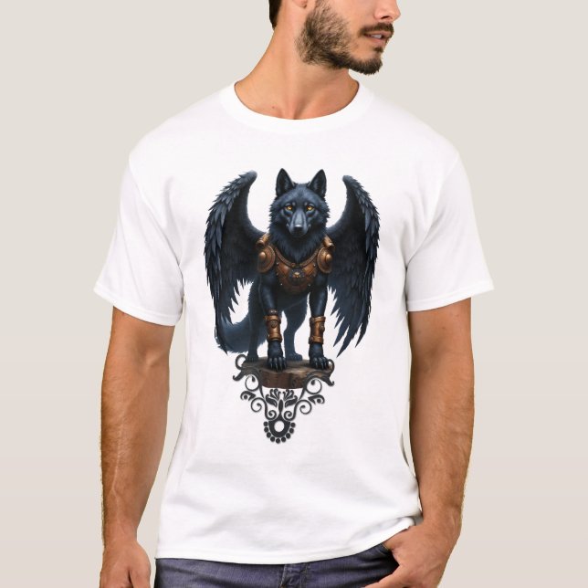 Camiseta Guardião da Lua – O Lobo de Asa Preta (Frente)