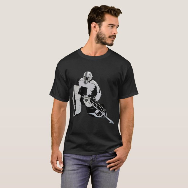 Camiseta Guardião de metas - goleiro de hóquei no gelo (Frente Completa)