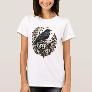Camiseta Guardião de Segredos Raven Moon Gothic Cottagecore
