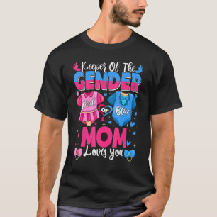 Camiseta Guardião Do Gênero Mamãe Te Ama Rosa Ou Azul Bebê 