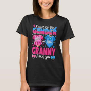 Camiseta Guardião Do Gênero Vovó Ama Você Rosa Ou Azul Bebê