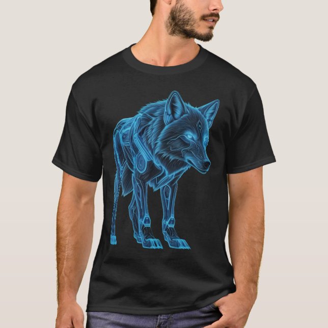 Camiseta Guardião do Lobo Cibernético (Frente)