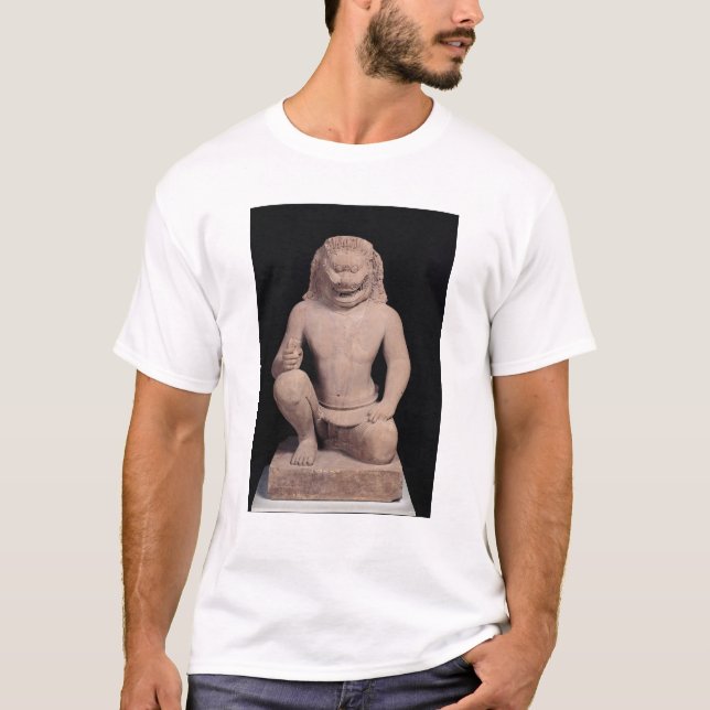 Camiseta guardião Leão-dirigido, estilo de Banteay Srei, (Frente)