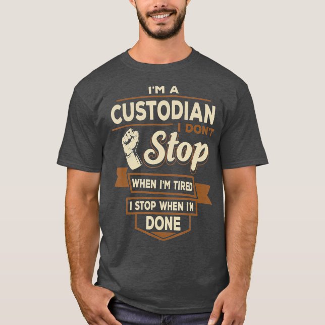 Camiseta Guardião paro quando faço custodiantes engraçados (Frente)