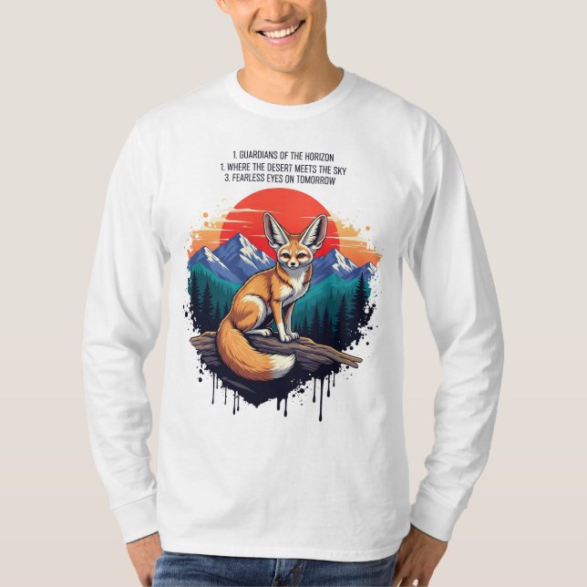 Camiseta Guardiões do Horizonte - Arte do Deserto Fennec Fo (Frente)