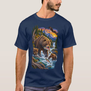 Camiseta Guardiões do Rio – Família de Ursos Cinzentos Vint