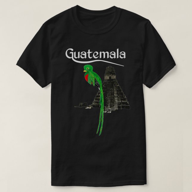 Camiseta Guate Quetzal Guatemala Maya Antígua Tikal Coban V (Frente do Design)