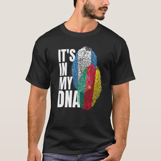 Camiseta Guatemala e Camarões Mix Dna Heritage Flag (Frente)