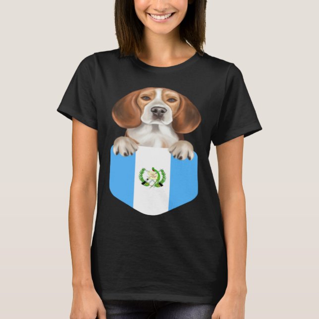 Camiseta Guatemala Flag Beagle Dog In Pocket (Frente)