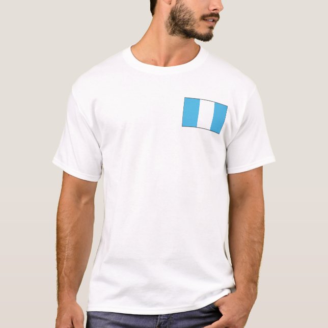 Camiseta Guatemala Flag e Map T-Shirt (Frente)