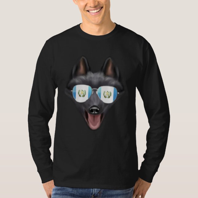 Camiseta Guatemala Flag Schipperke Dog Guatemala Pocket (Frente)