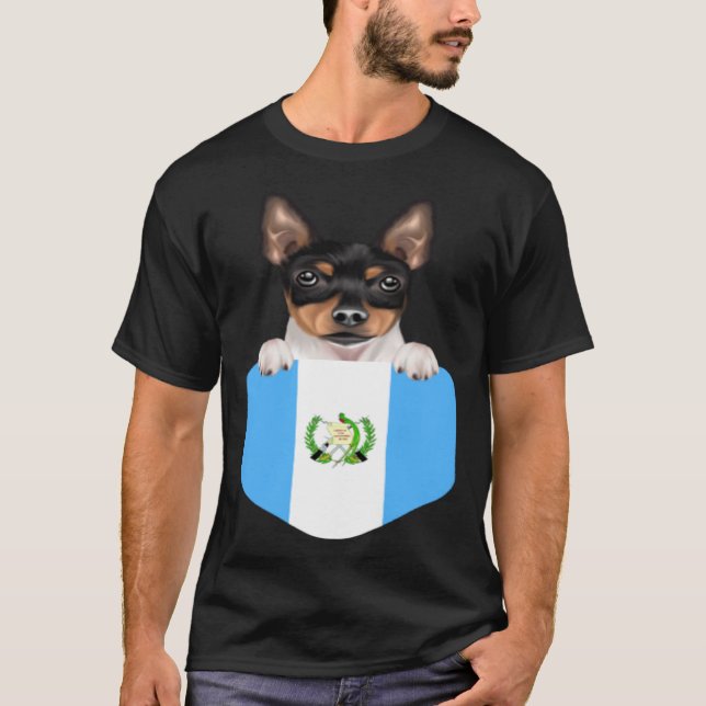 Camiseta Guatemala Flag Toy Fox Terrier Dog In Pocket (Frente)